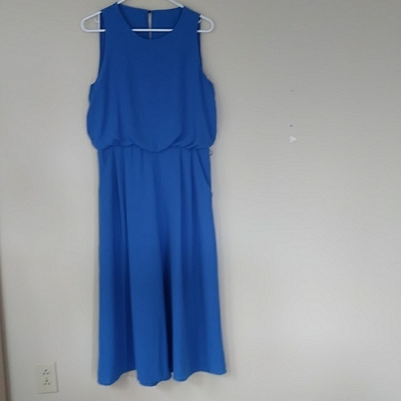 Vince Camuto Pleated Wide Leg Gaucho Jumpsuit 10 Blue - Picture 4 of 16